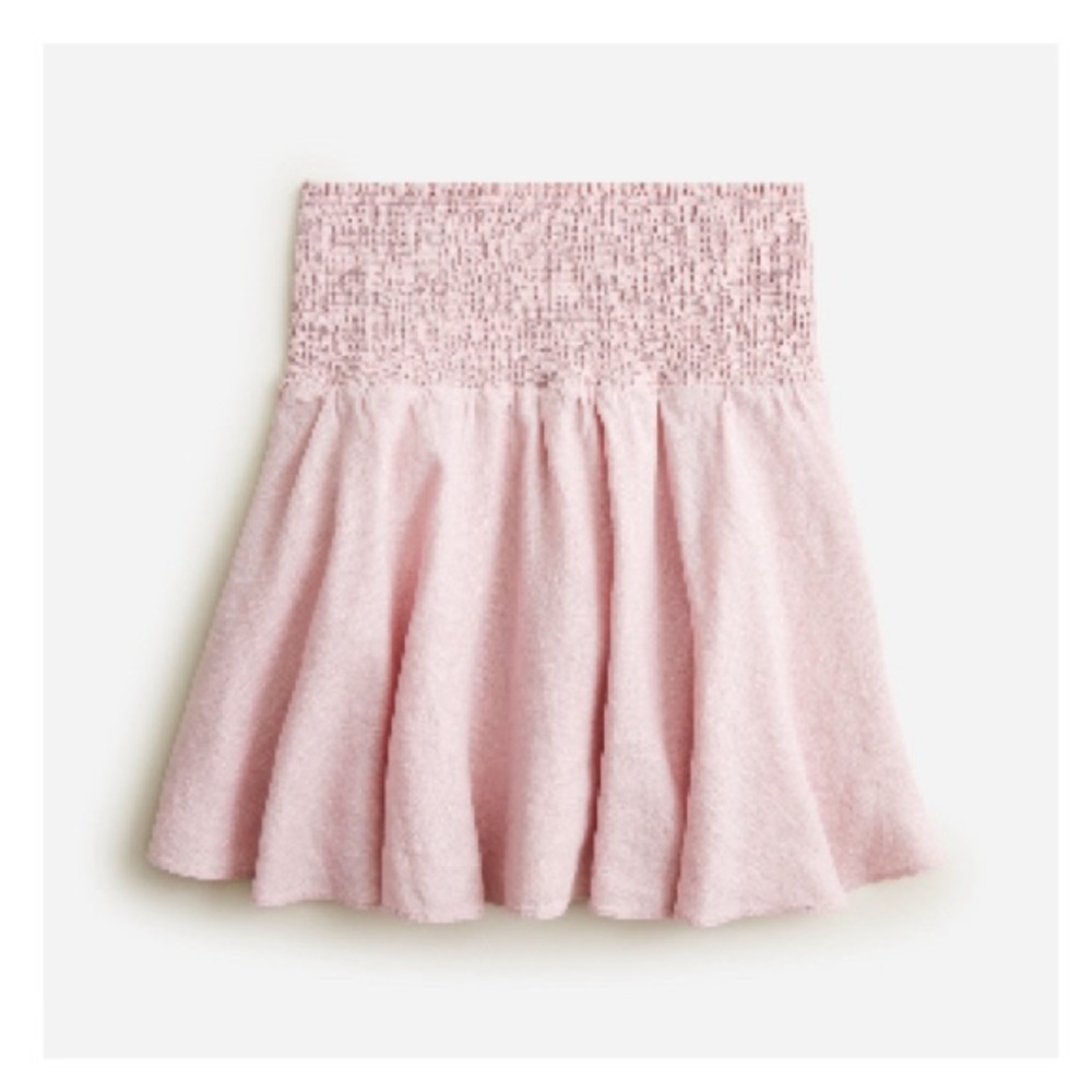J Crew Smocked Waist Linen Mini Skirt